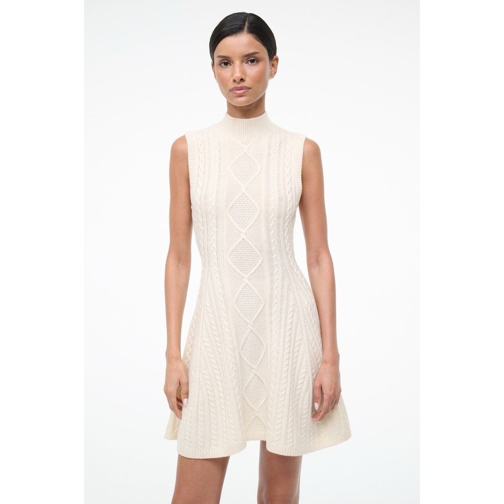 Staud CHARADE SWEATER DRESS IVORY NWT Size L NWT